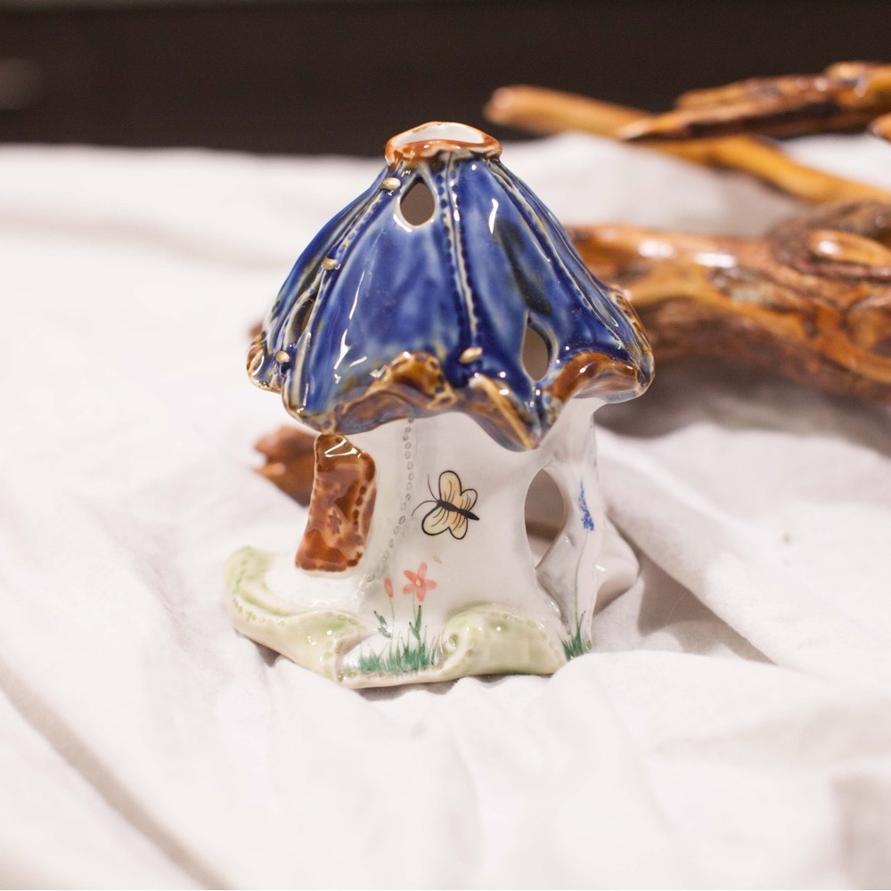Mini Butterfly Mushroom Candle Holder